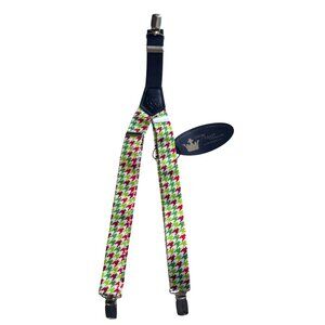 Littlest Prince Suspenders Adjustable Christmas Houndstooth Pattern Y-Back